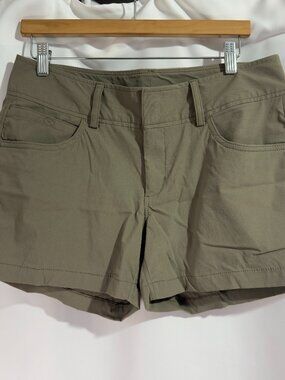 Women's Eddie Bauer Hiking Shorts, Dark Khaki Size 8 Performance Nylon 4" inseam